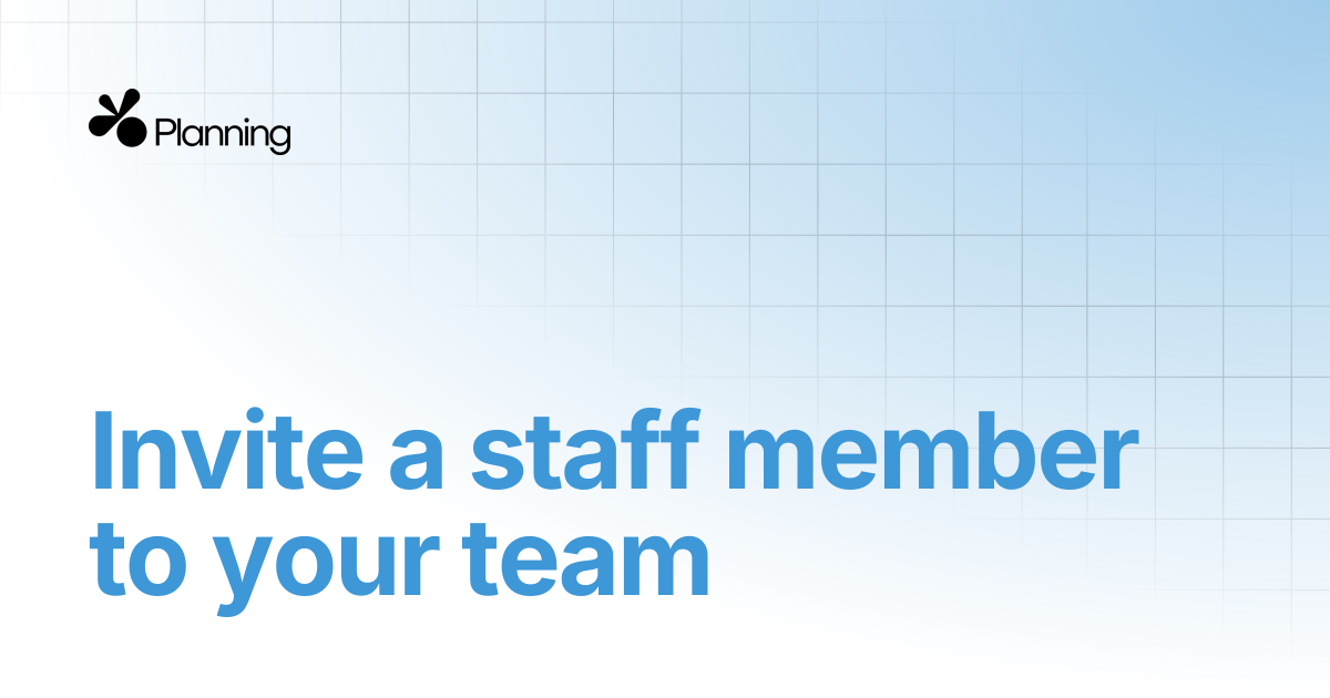 Invite a staff member to your team | Yoplanning documentation
